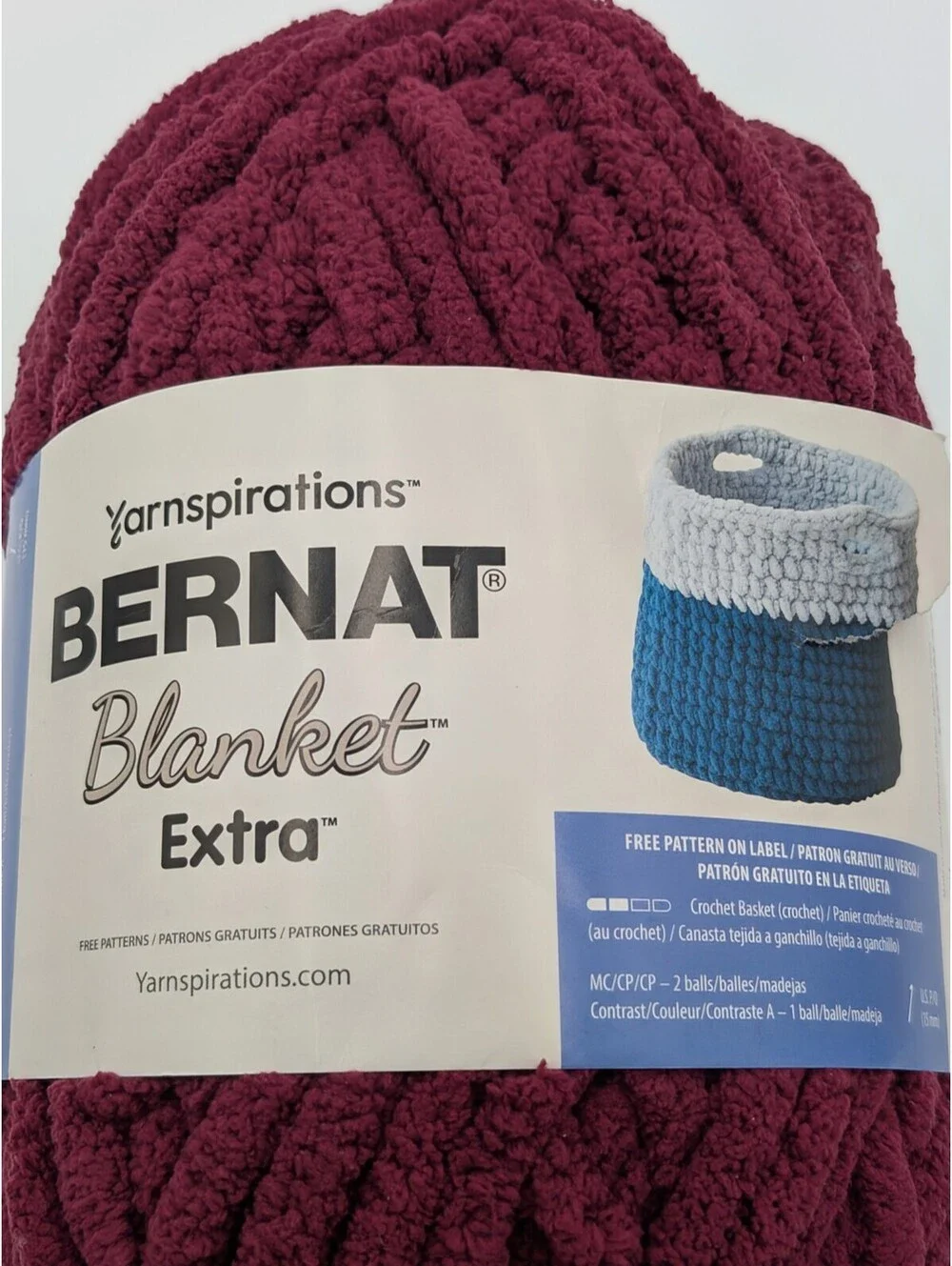 Bernat Blanket Extra Yarn Burgundy Plum 27005